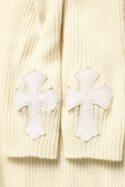 Chrome Hearts Cashmere Turtleneck Sweater Patch White Size M