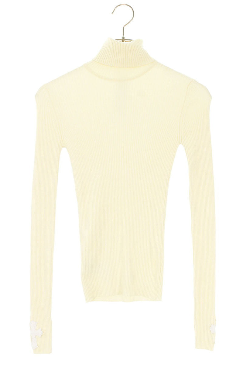 Chrome Hearts White Cashmere Turtleneck Cross Patches Size S