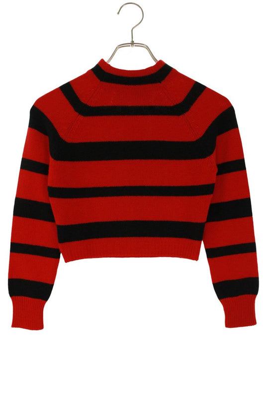 Miu Miu Cashmere Back Logo Striped Sweater Size 36