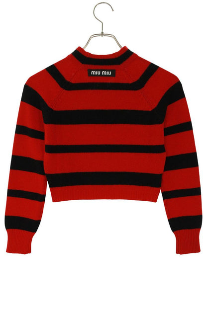 Miu Miu Cashmere Back Logo Striped Sweater Size 36