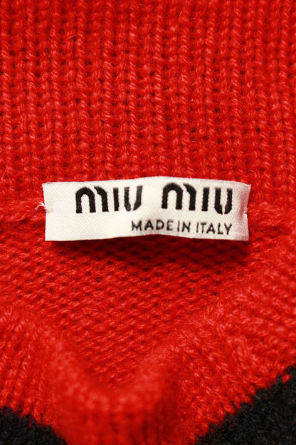 Miu Miu Cashmere Back Logo Striped Sweater Size 36