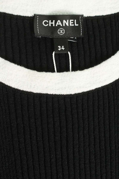Chanel Coco Mark Short Sleeve Knit Sweater Size 34