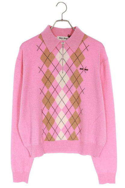 Miu Miu Pink Cashmere Polo Knit 25AW Size 40