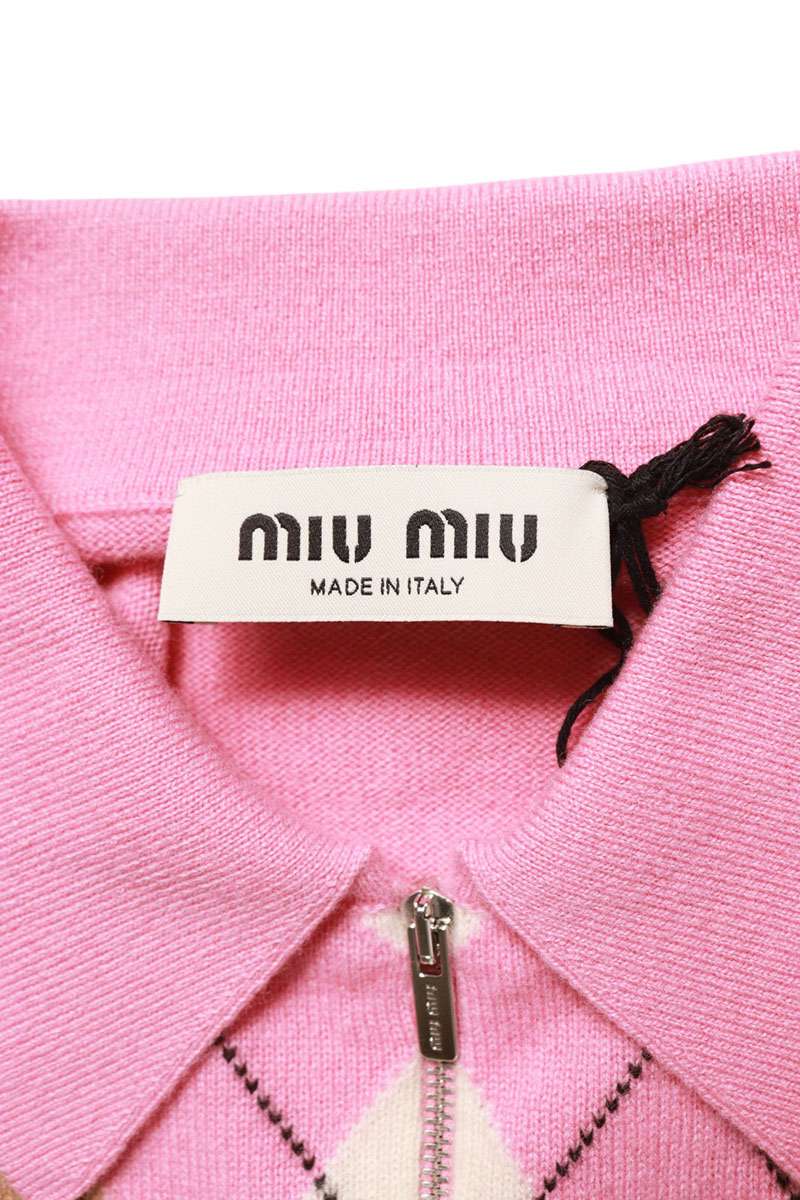 Miu Miu Pink Cashmere Polo Knit 25AW Size 40