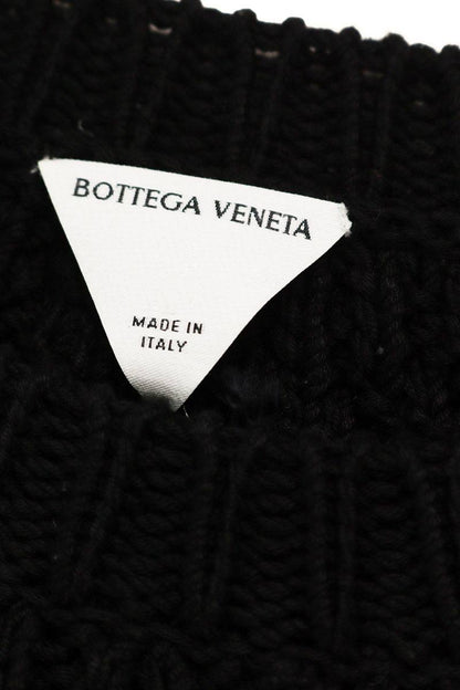 Bottega Veneta Black Cotton Crew Neck Gauge Sweater Size M