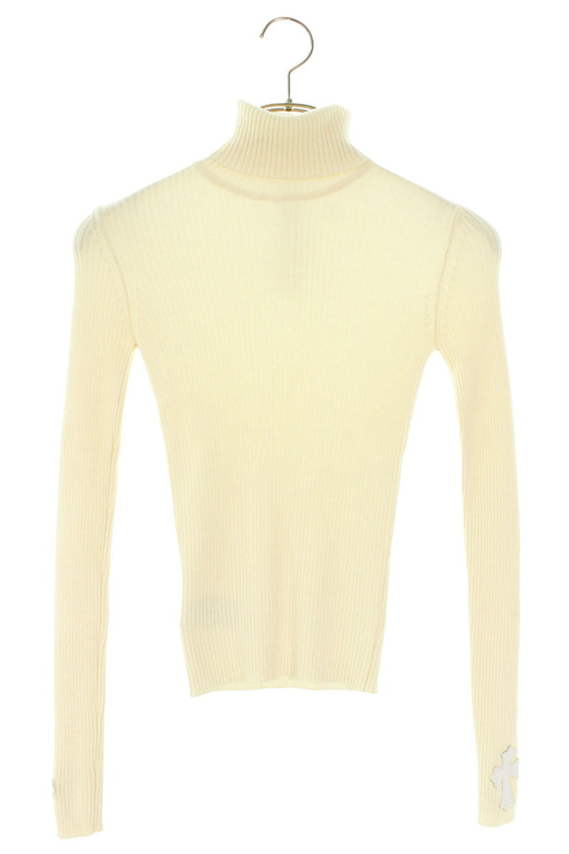 Chrome Hearts Cashmere Turtleneck Patch White Knit Size XS