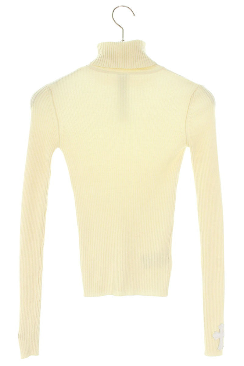 Chrome Hearts Cashmere Turtleneck Patch White Knit Size XS