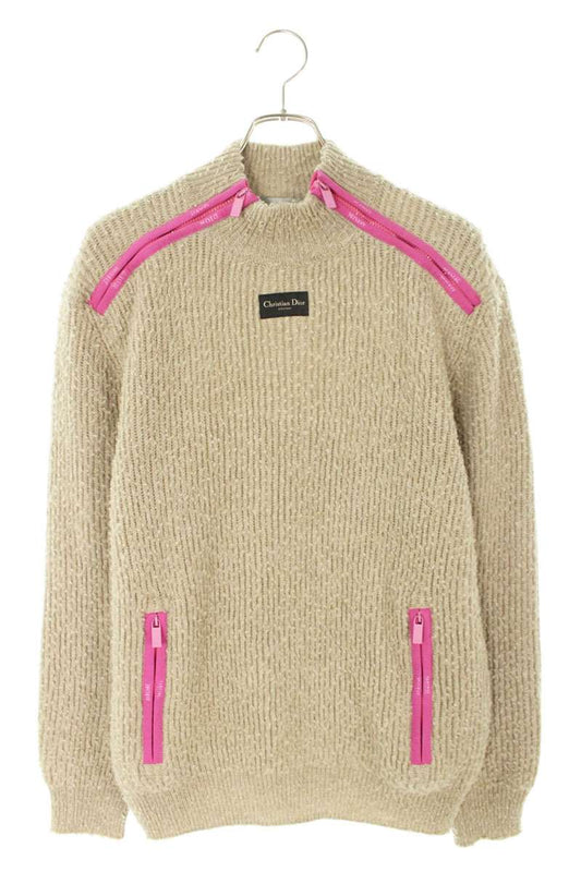 Dior Casentino Wool Sweater Beige x Pink Size M