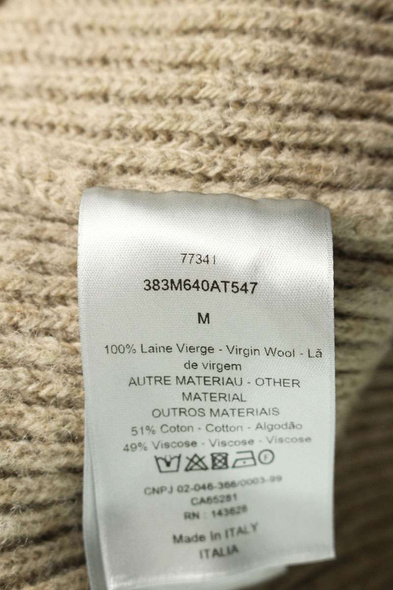 Dior Casentino Wool Sweater Beige x Pink Size M