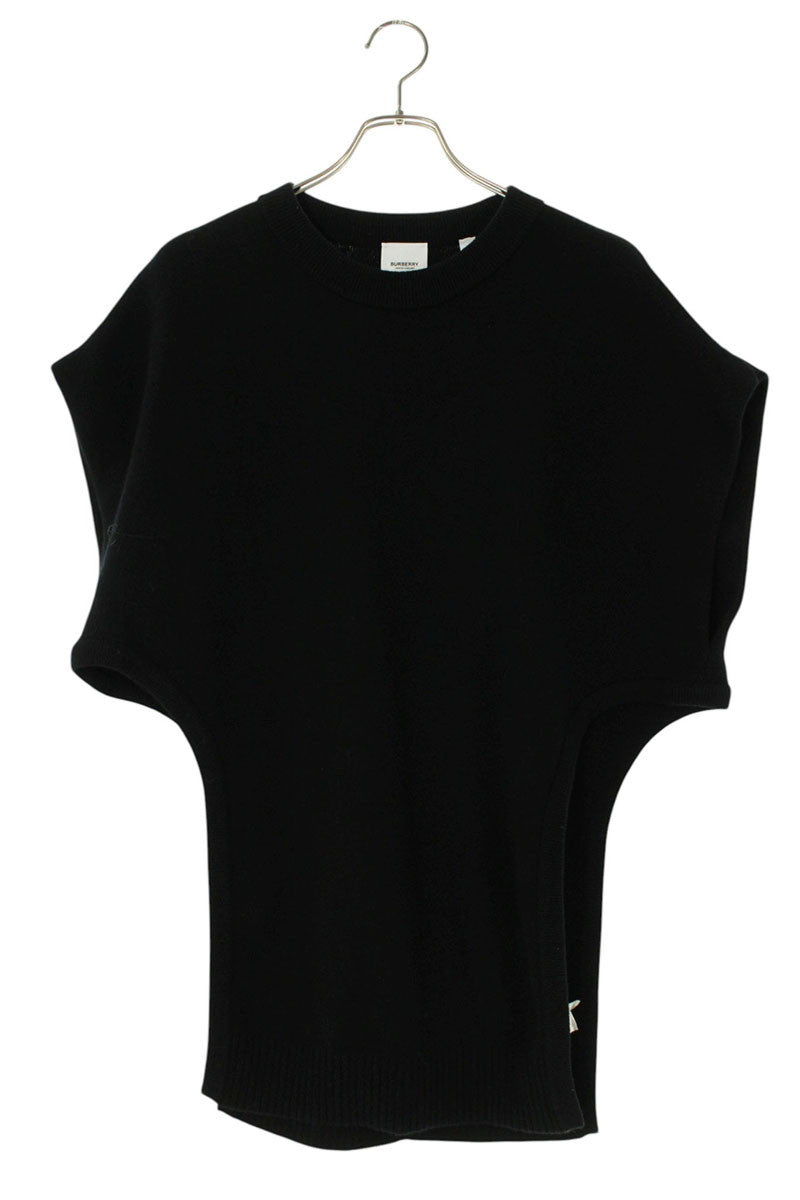 Burberry Black Sleeveless Slit Cashmere-Blend Sweater Size M