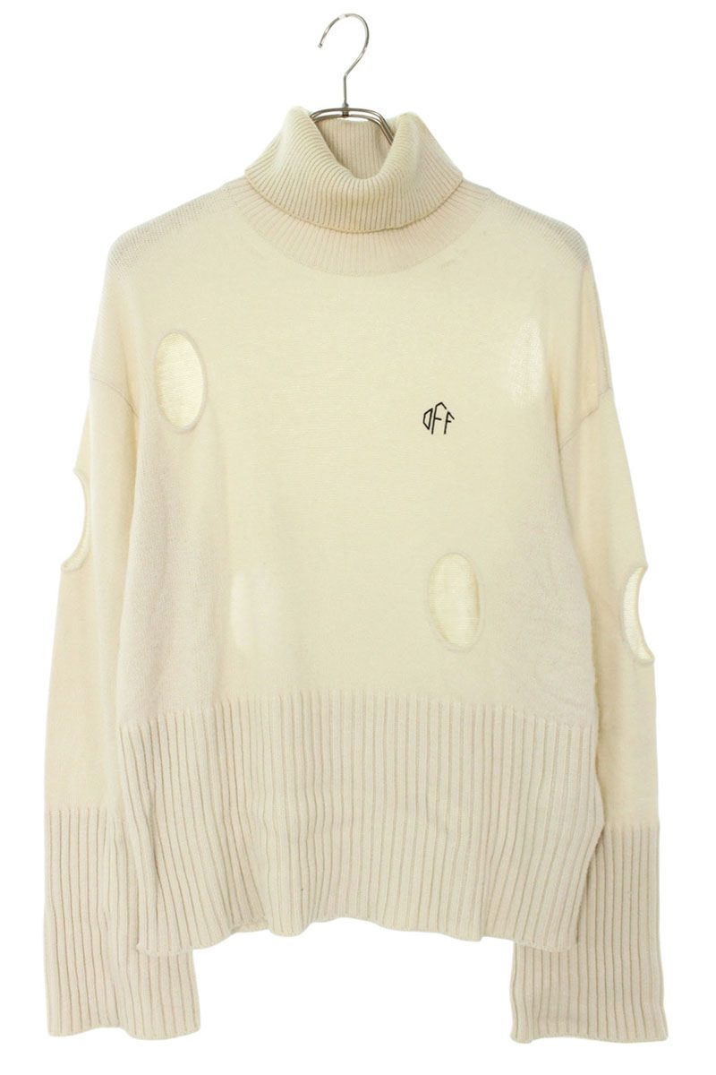 Off-White Meteor Logo Embroidered Turtleneck Sweater Size 40