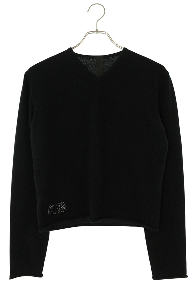 Chrome Hearts Black Cashmere Rhinestone Sweater Size S