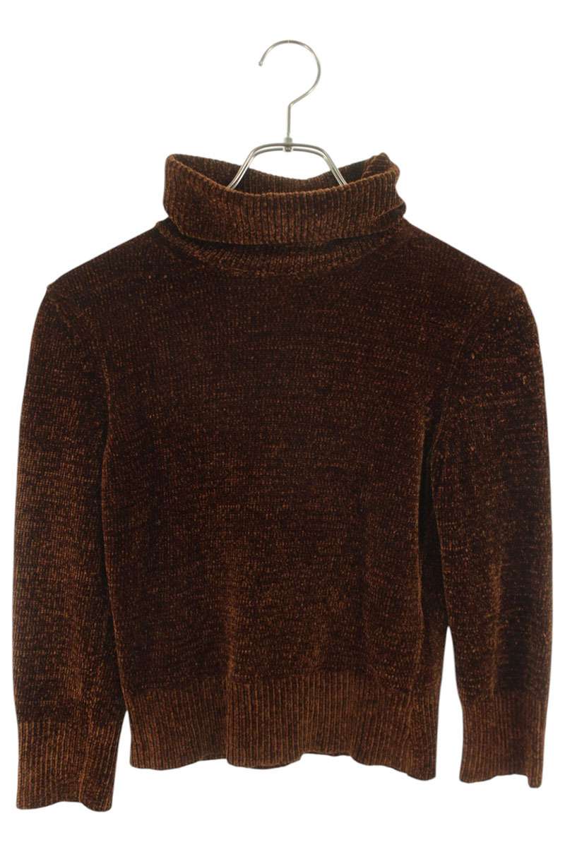 Saint Laurent Paris Brown High Neck Knit Sweater Size S
