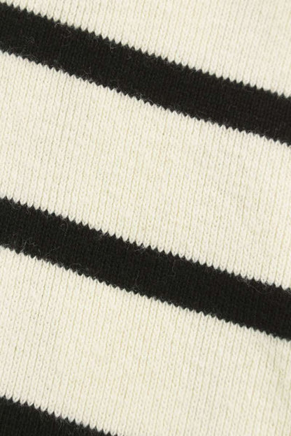 Celine Striped Knit Sweater Off-White Black Pink Size L
