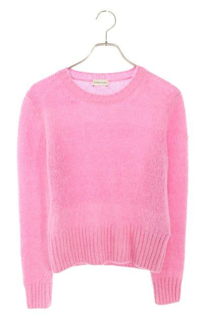 MONCLER Alpaca Wool Blend Sleeve Patch Knit Pink Size S