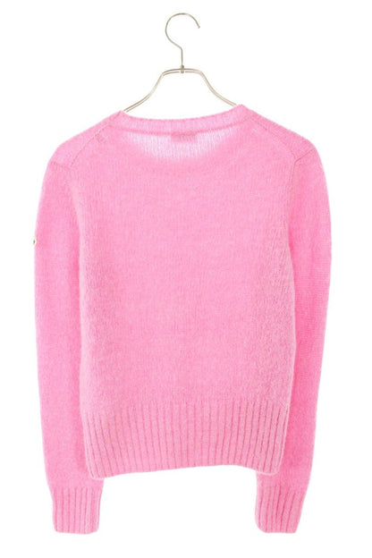 MONCLER Alpaca Wool Blend Sleeve Patch Knit Pink Size S