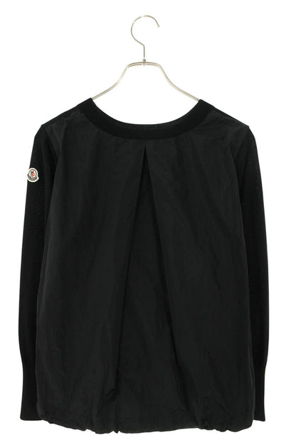 MONCLER Paneled Sleeve Patch Knit Black Size XS