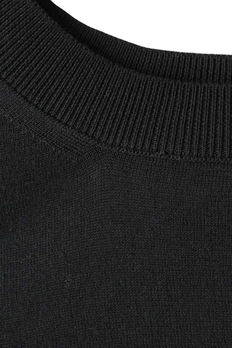 MONCLER Paneled Sleeve Patch Knit Black Size XS