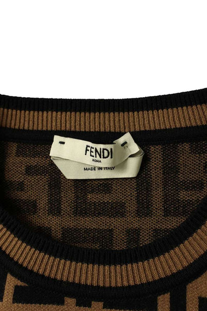 FENDI FF Zucca Short Sleeve Knit Multi Size XXL