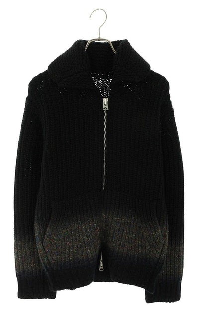 Sacai Black Wool Gradation Zip Sweater Size 2