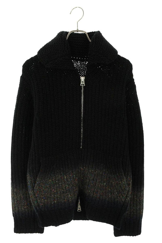 Sacai Black Wool Gradation Zip Sweater Size 2
