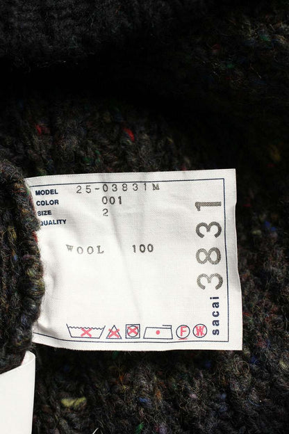 Sacai Black Wool Gradation Zip Sweater Size 2