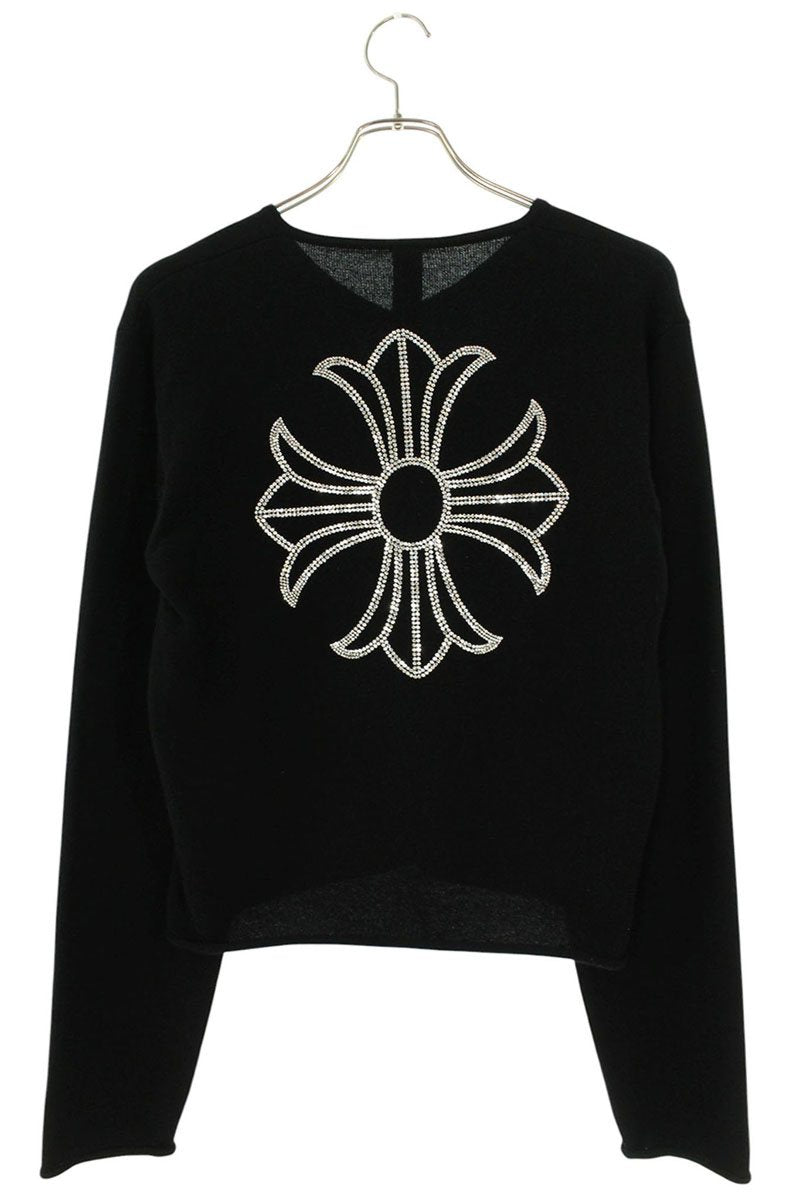 Chrome Hearts Black Cashmere Rhinestone Sweater Size L
