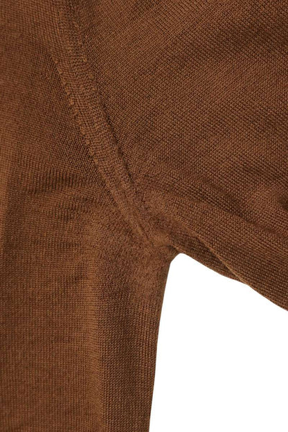 Prada Logo Embroidered Wool Sweater Brown Size 38
