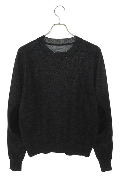 Maison Margiela Gray Suede Elbow Patch Wool Sweater Size XXS