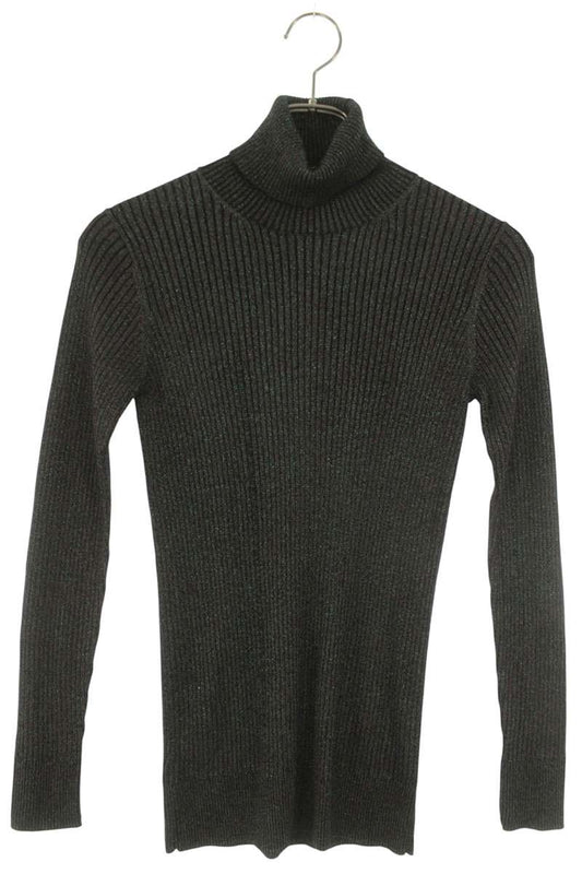 Dries Van Noten Black Lamé Turtleneck Knit Sweater Size S