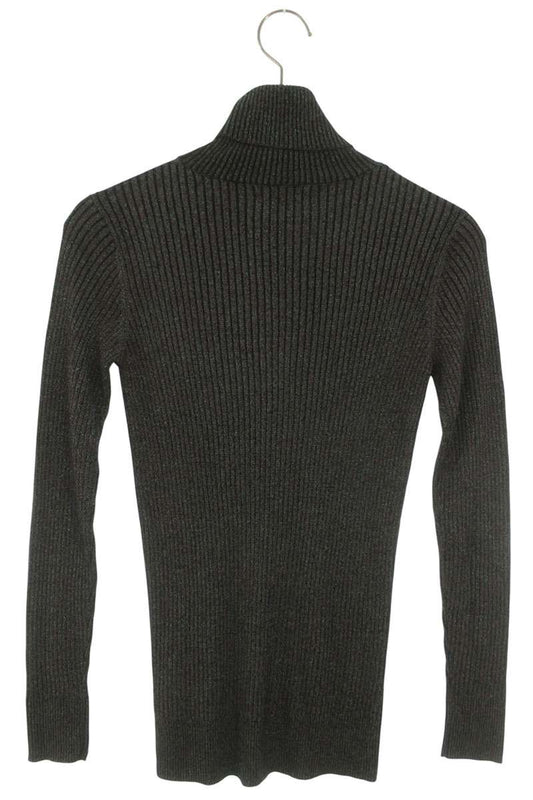 Dries Van Noten Black Lamé Turtleneck Knit Sweater Size S