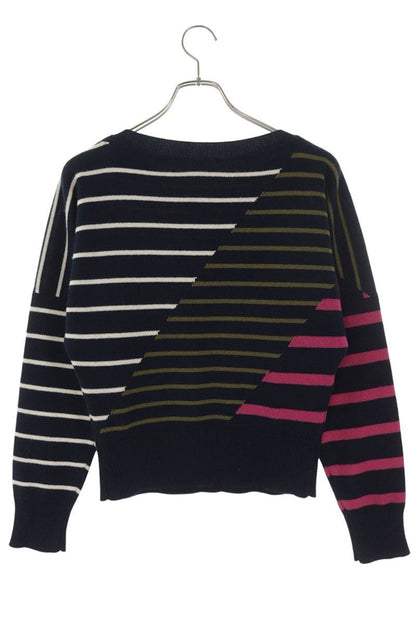 Chanel Cashmere Striped Sweater Navy Pink Size 36
