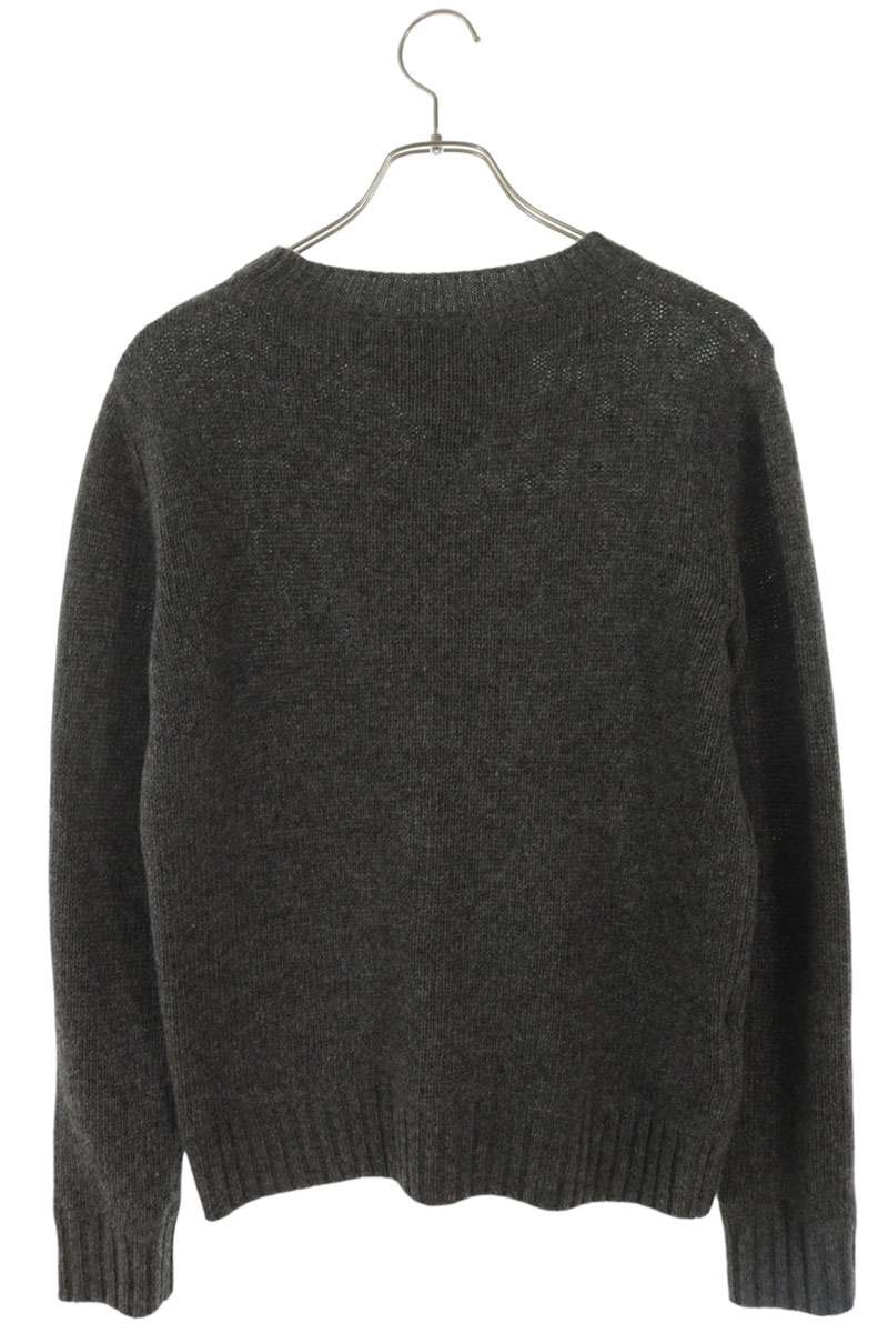 Prada Wool Cashmere Logo Knit Sweater Gray Brown Size 36