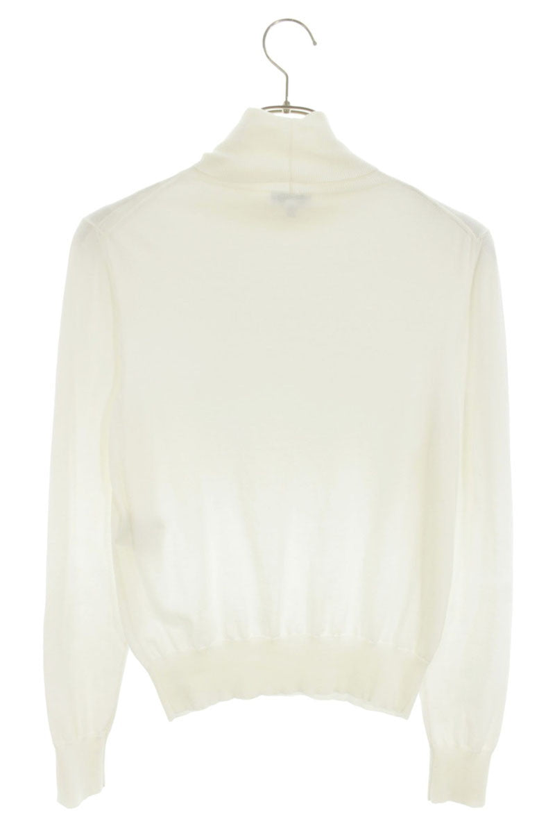 Chanel High-Neck Silk Blend Sweater White Size 34