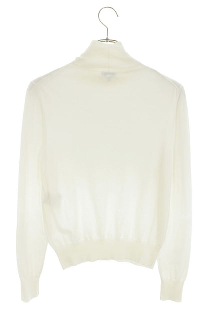 Chanel High-Neck Silk Blend Sweater White Size 34