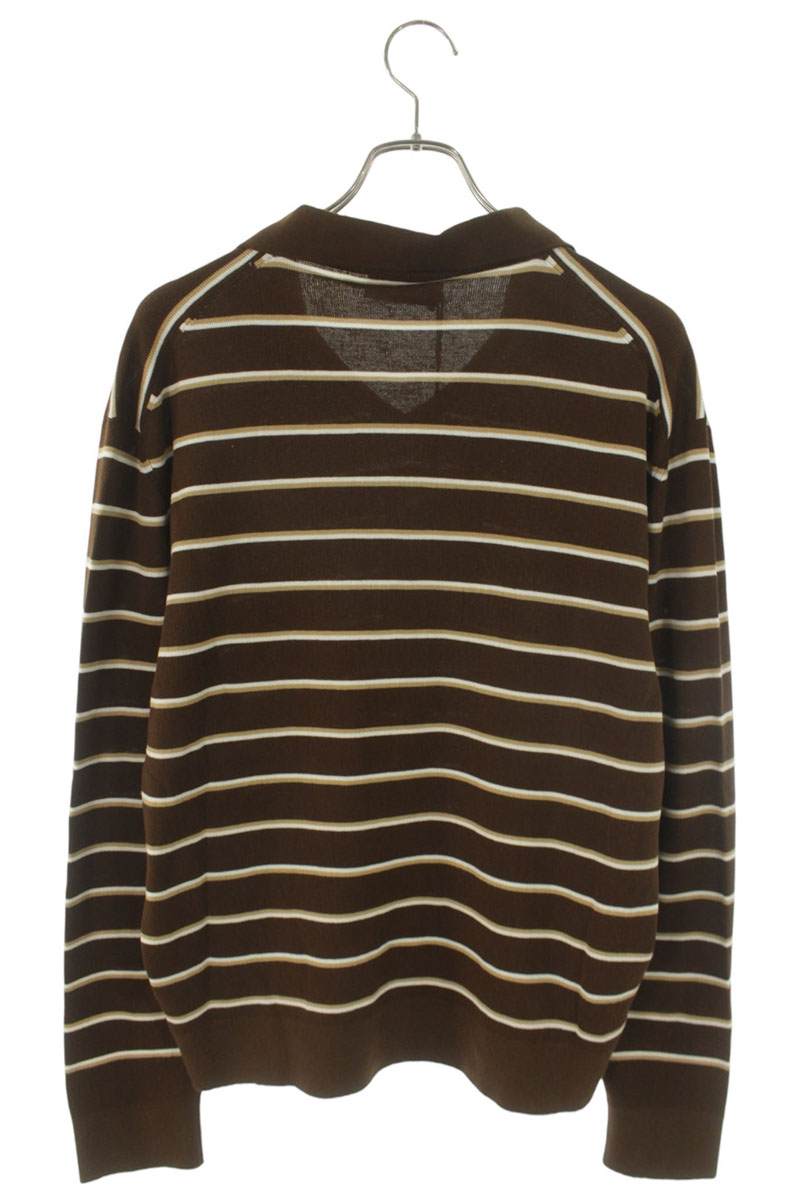 Miu Miu 26SS Stripe Logo Embroidered Knit Polo Size 46
