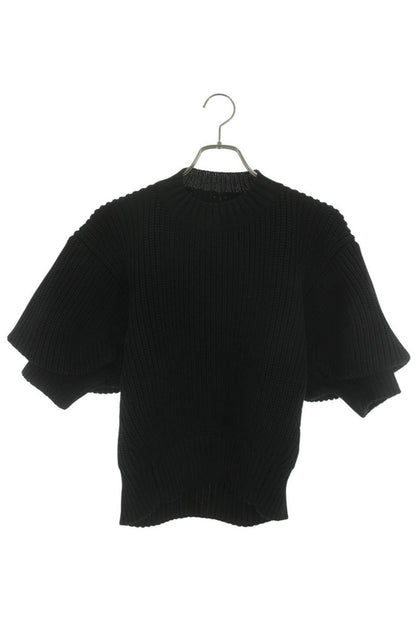 Sacai Black Polyester Half-Sleeve Knit Sweater Size 2