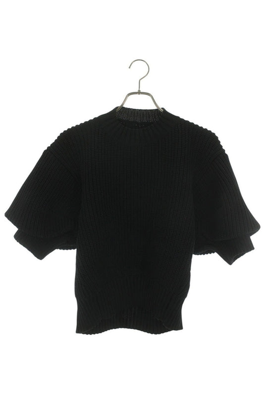 Sacai Black Polyester Half-Sleeve Knit Sweater Size 2
