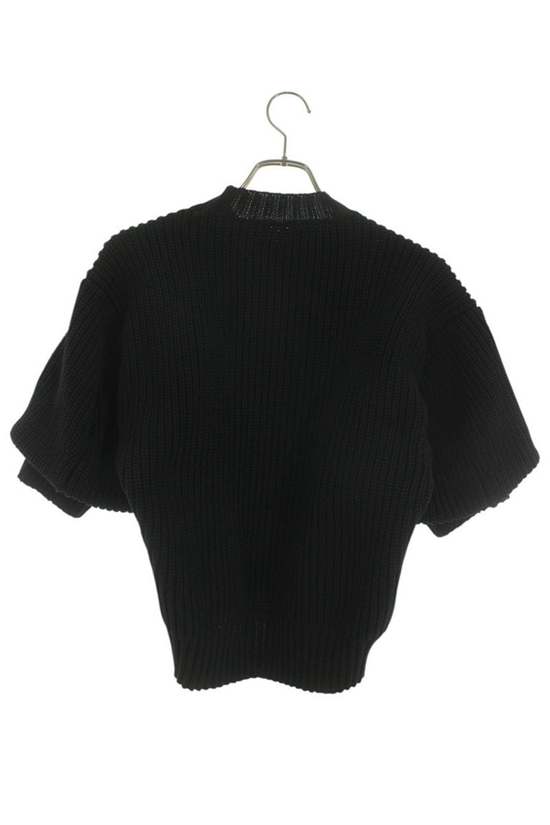 Sacai Black Polyester Half-Sleeve Knit Sweater Size 2