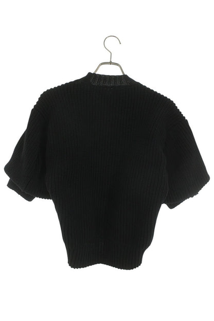 Sacai Black Polyester Half-Sleeve Knit Sweater Size 2