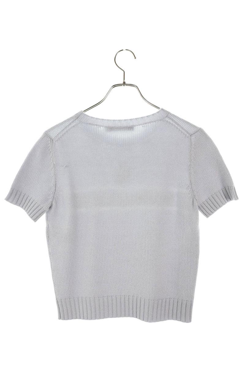 Dior Light Blue Logo Cashmere Sleeve Sweater Size 34