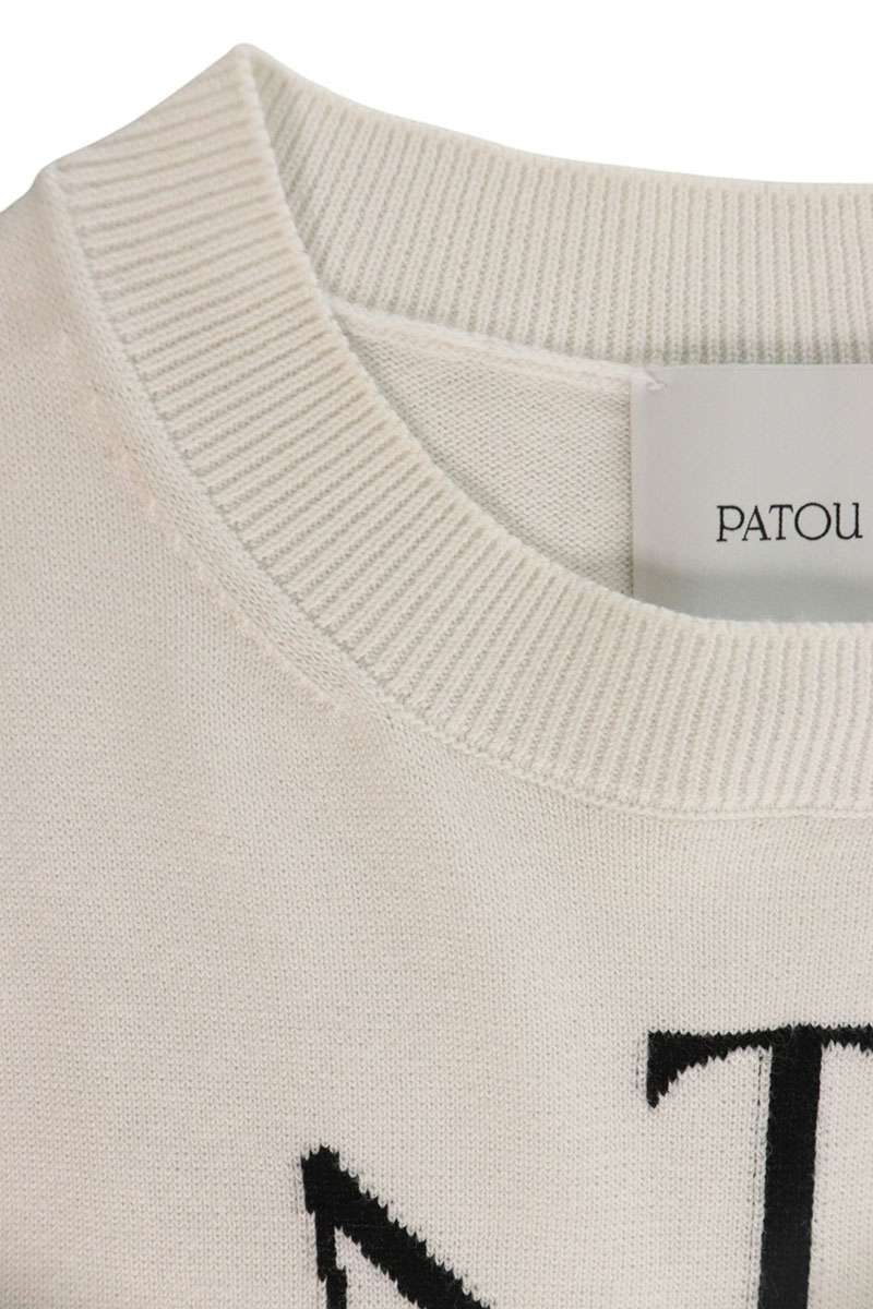 Patou White Logo Embroidered Short Sleeve Knit Size S