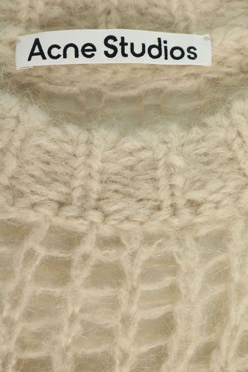 Acne Studios Mohair Blend Crewneck Knit Off-White Size XS