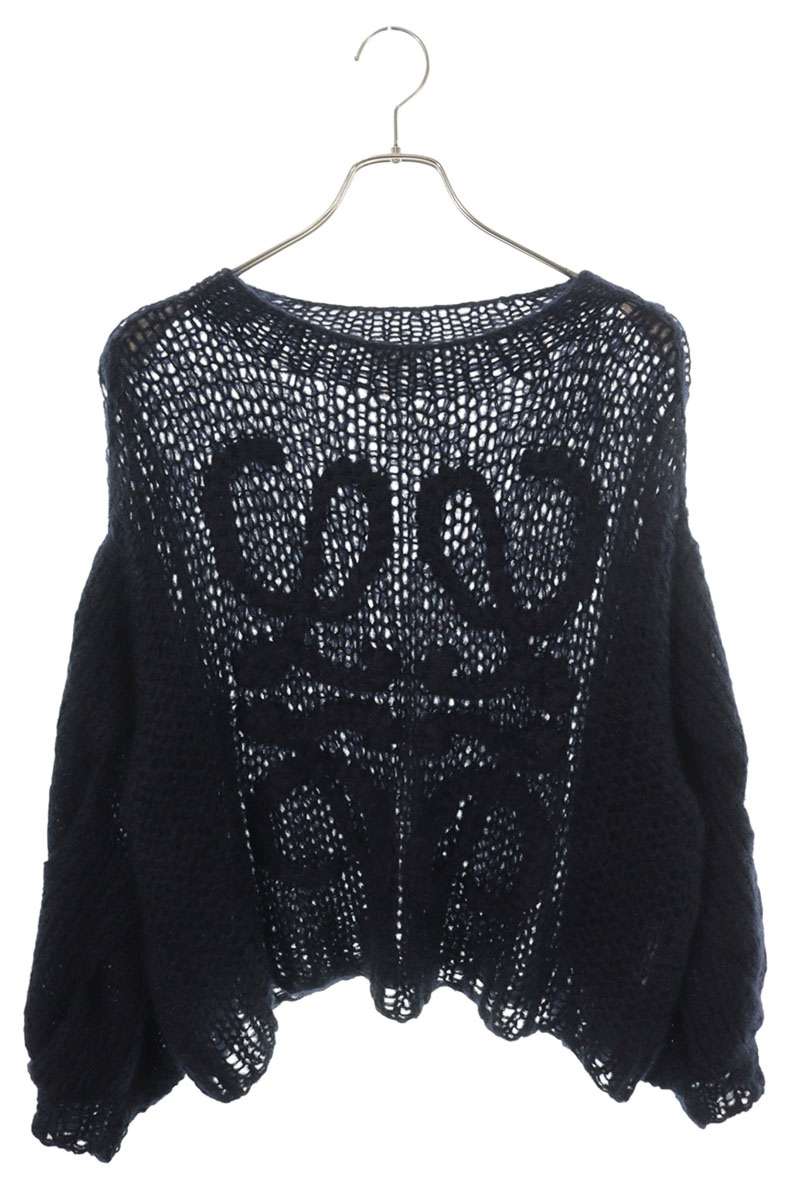 Loewe Anagram Low Gauge Mohair-Wool Sweater Navy Size XS