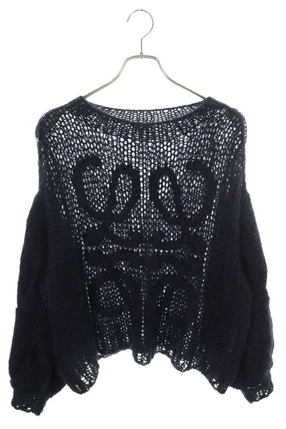Loewe Anagram Low Gauge Mohair-Wool Sweater Navy Size XS