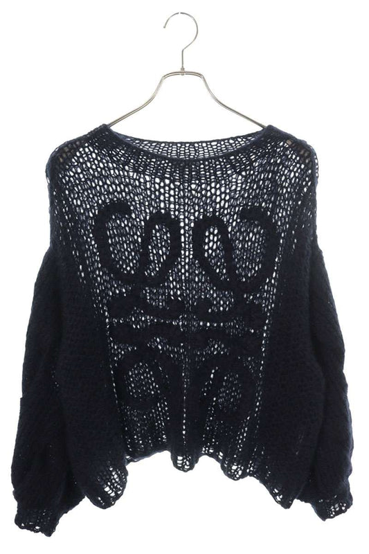 Loewe Anagram Low Gauge Mohair-Wool Sweater Navy Size XS