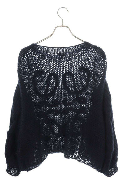 Loewe Anagram Low Gauge Mohair-Wool Sweater Navy Size XS