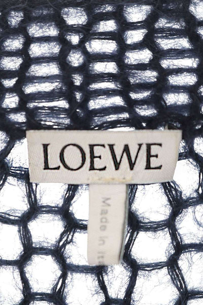 Loewe Anagram Low Gauge Mohair-Wool Sweater Navy Size XS