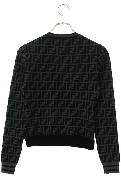 Fendi FF Monogram Knit Top Black/Grey Size 36