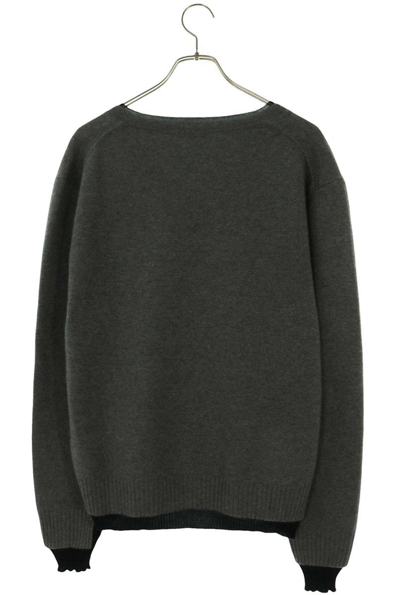 Miu Miu Layered Design Cashmere Silk Grey Navy Size 42